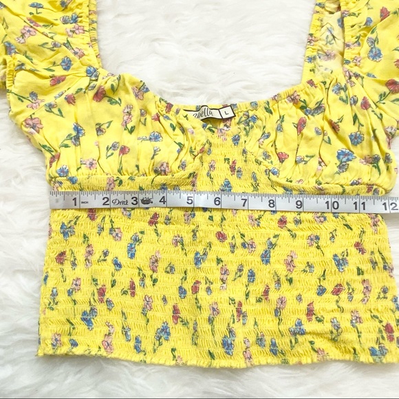 2Bella Yellow Flower Print Blouse - Picture 3 of 7